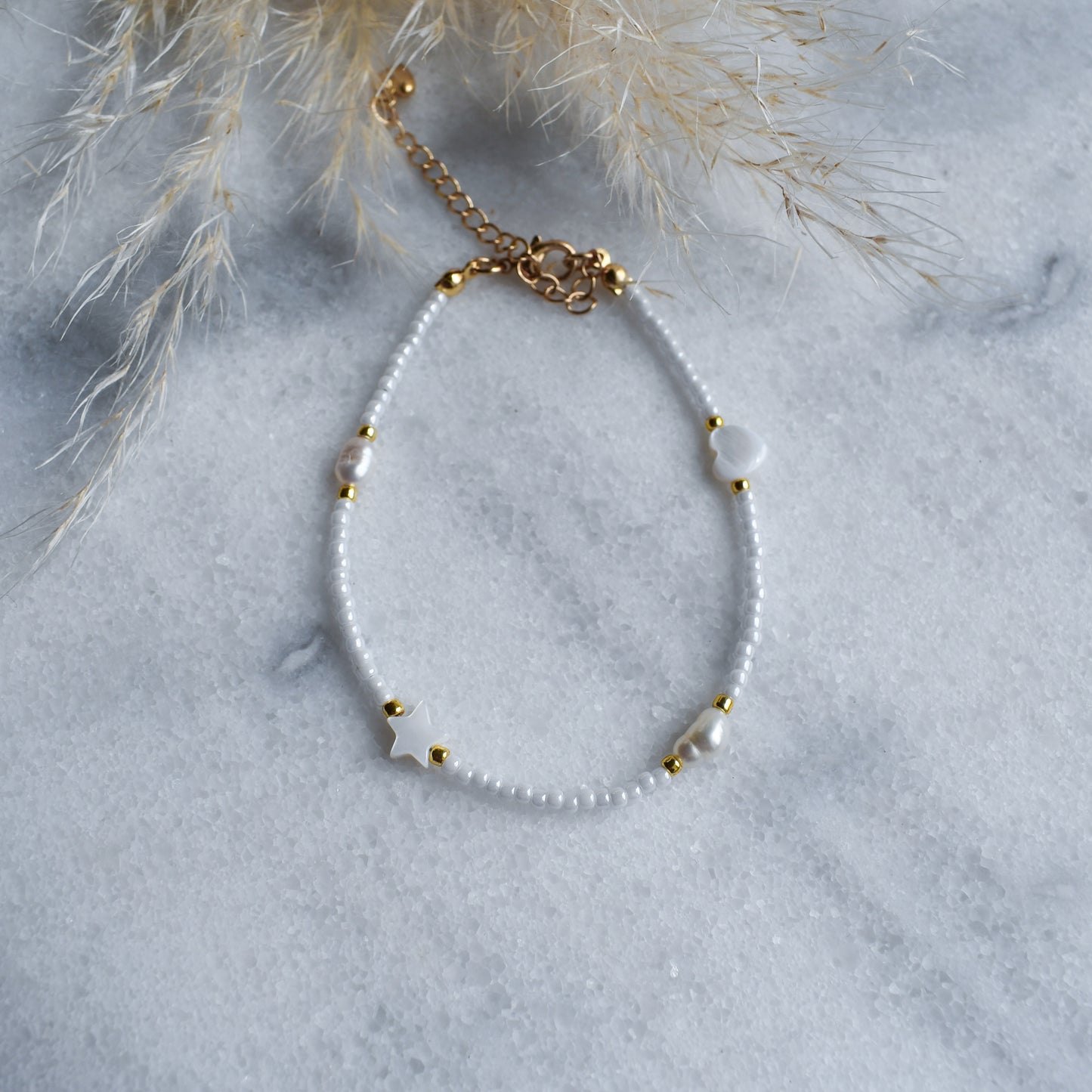 White seed beads bracelet
