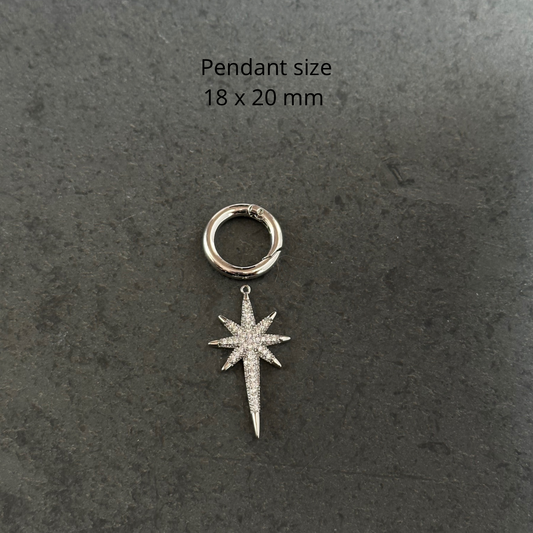 Necklace charm (long crystal star)