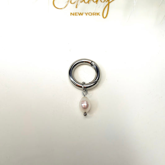 Rice pearl charm 1 pc (silv)