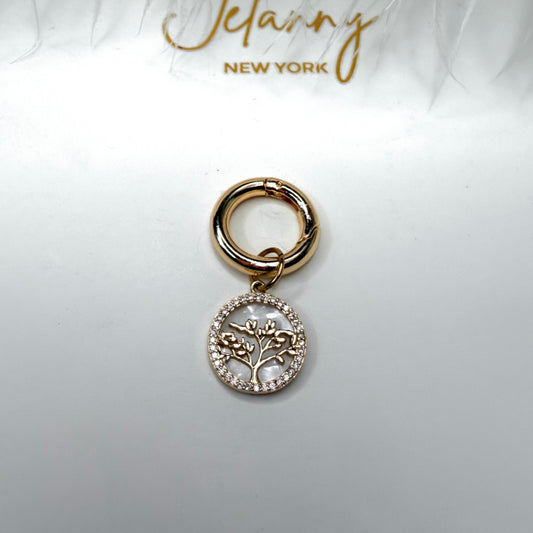 Tree on mother-of-pearl charm 1 pc