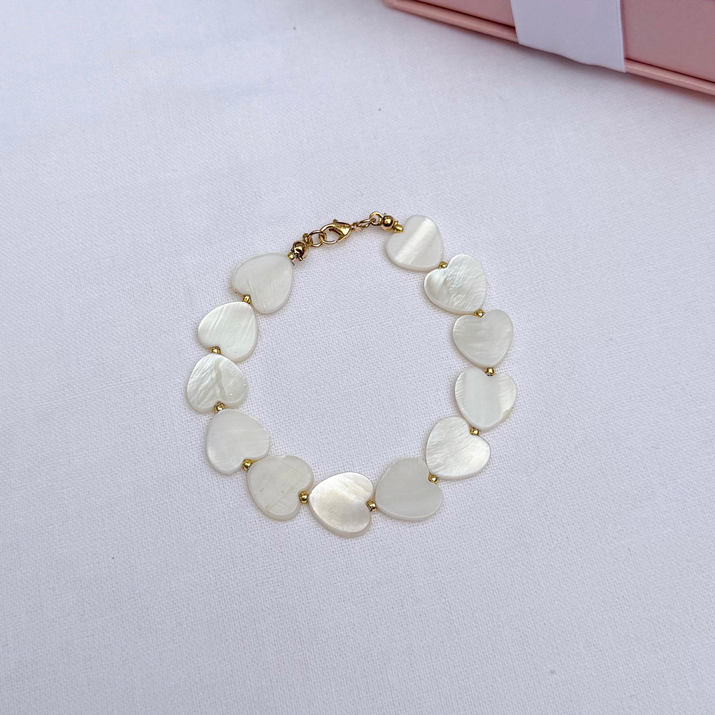 Mother of pearl heart bracelet