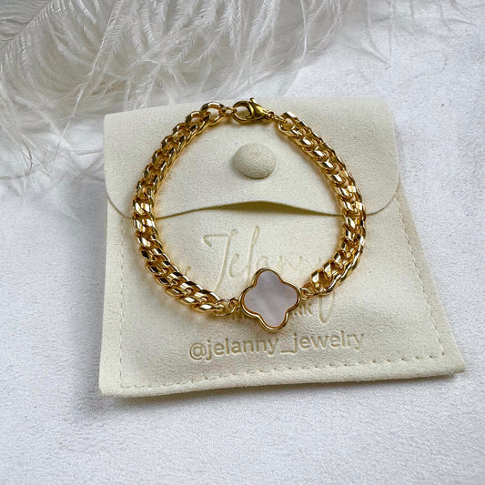 Clover bracelet (gold plated)