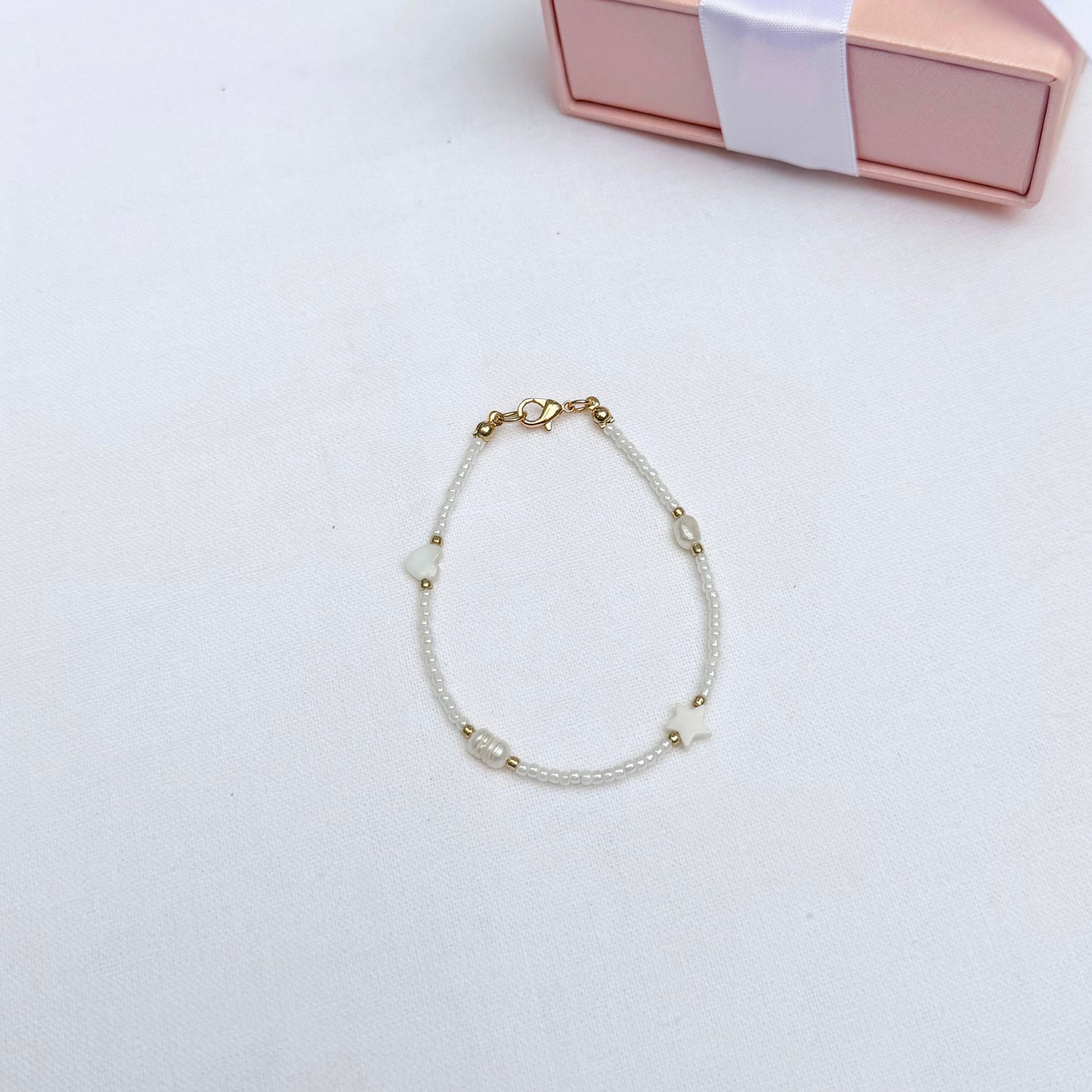 White seed beads bracelet