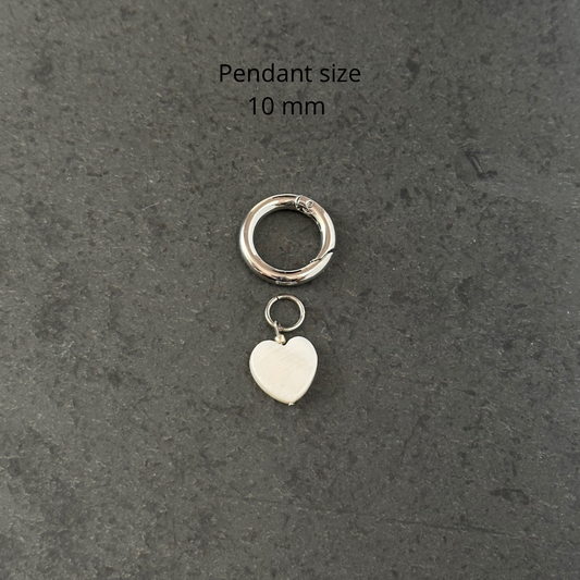 Necklace charm (mother-of-pearl heart)