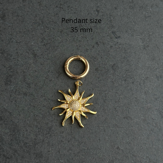 Necklace charm (large crystal sun)