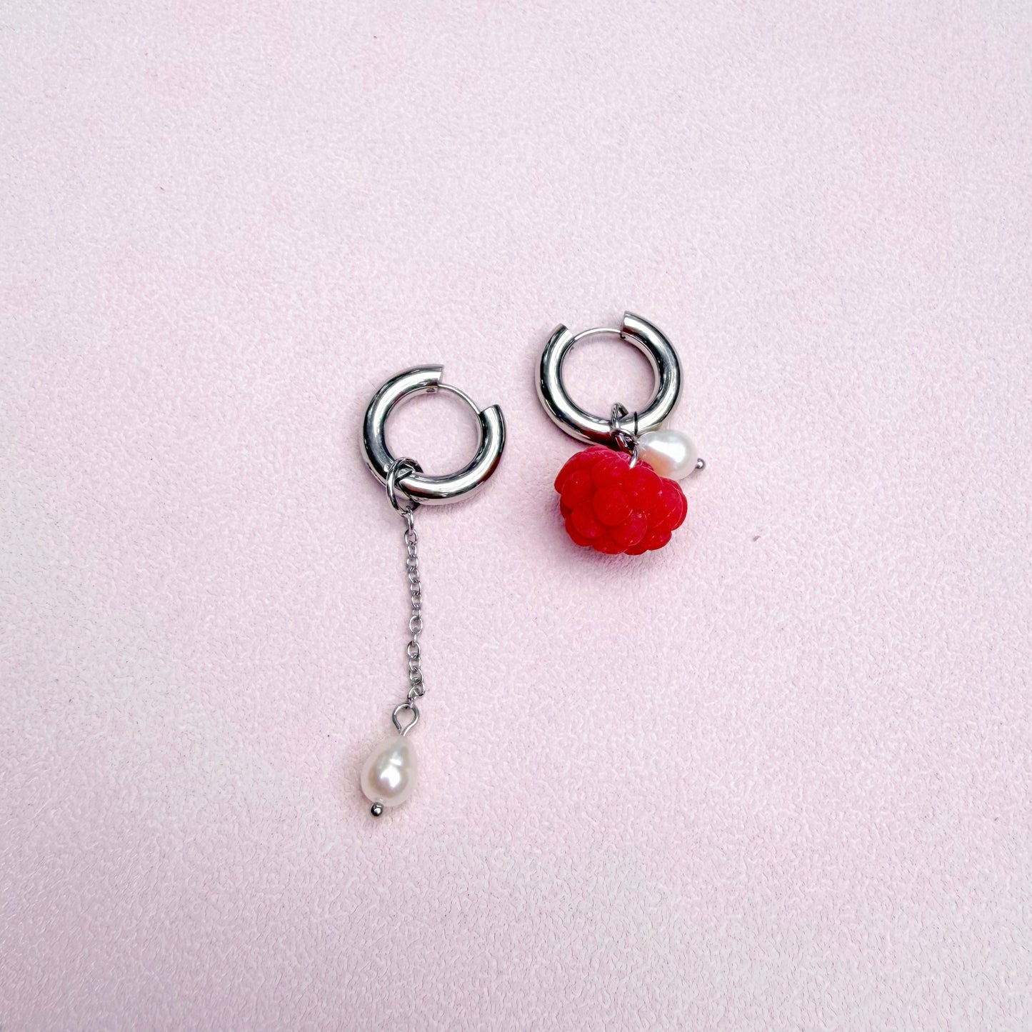 Viral raspberry hoop earrings