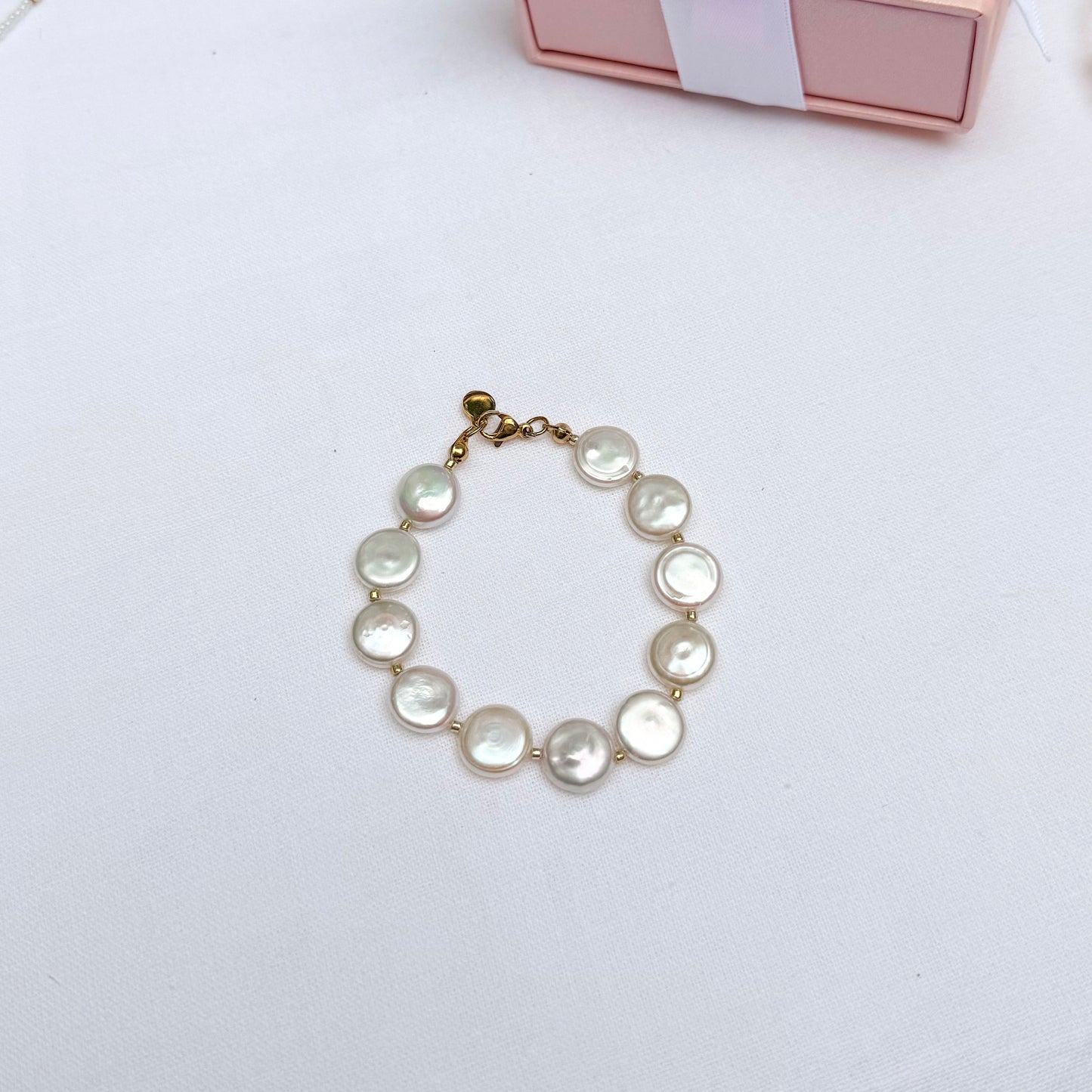 Baroque coin pearl  bracelet