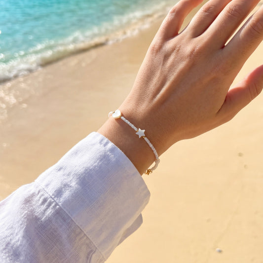 White seed beads bracelet