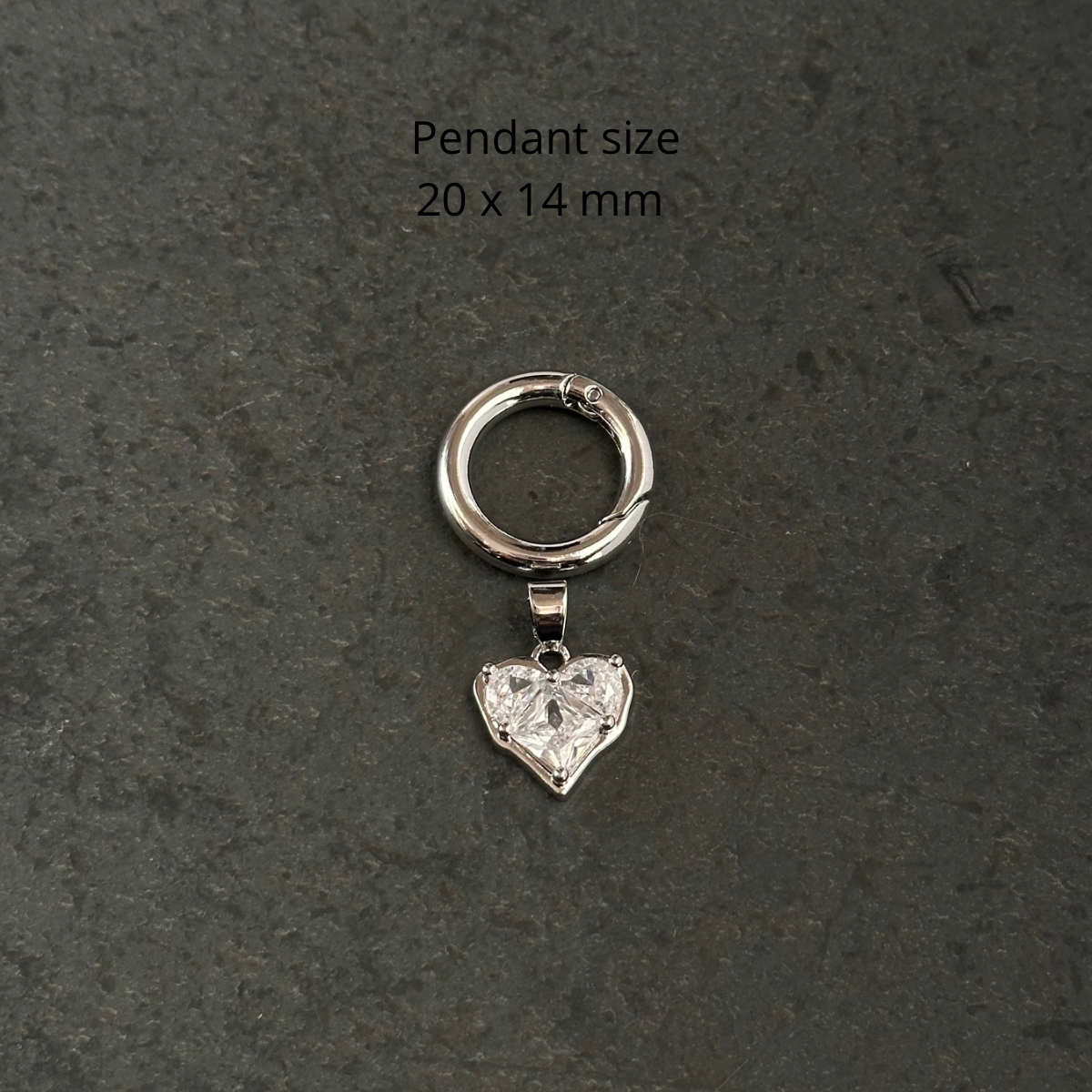 Necklace charm (medium crystal heart)
