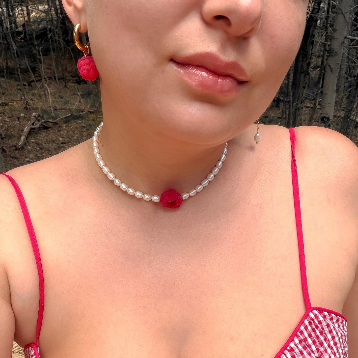 Viral raspberry hoop earrings