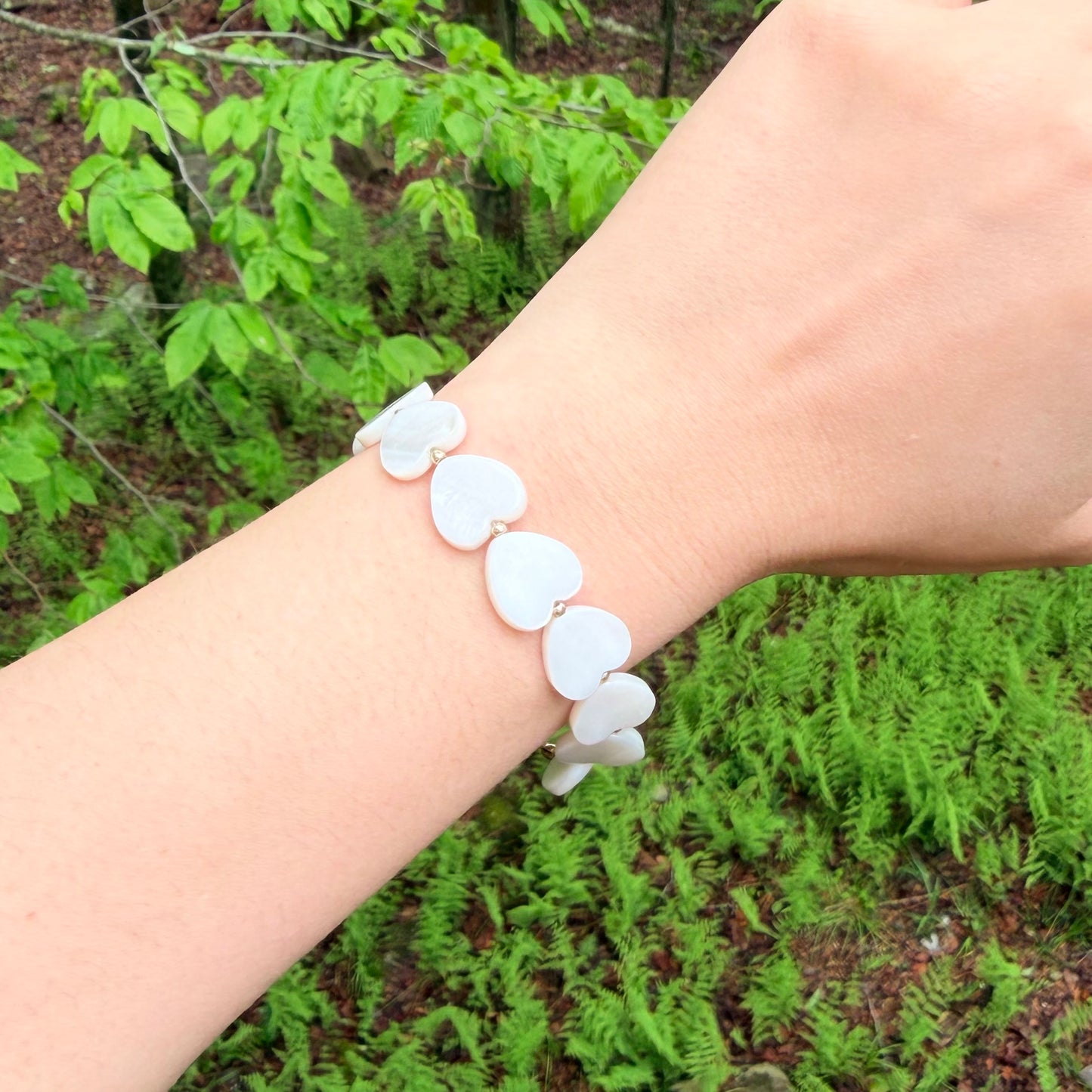 Mother of pearl heart bracelet