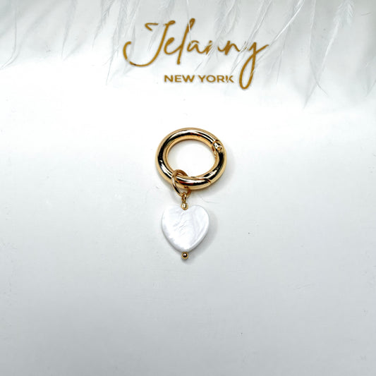 Mother-of-pearl heart charm 1 pc