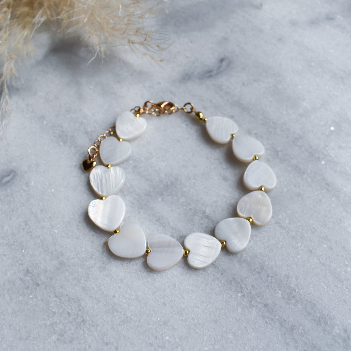 Mother of pearl heart bracelet