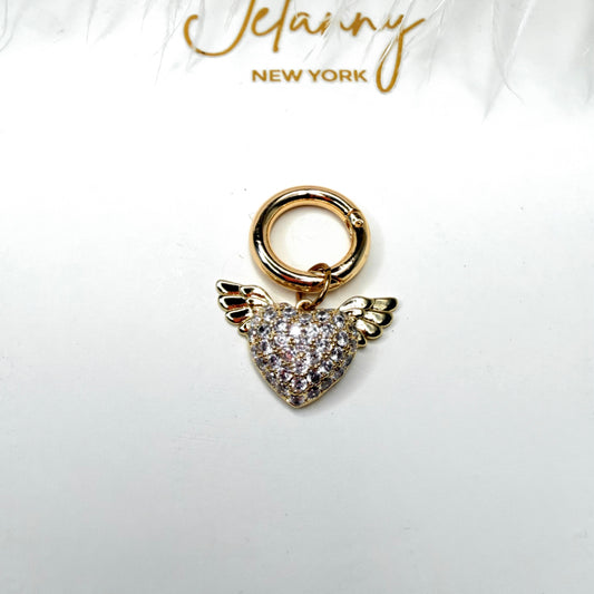 Heart with wings charm 1 pc