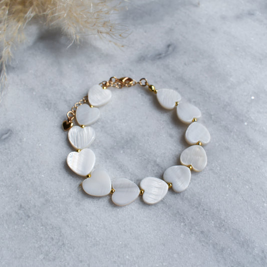 Heart mother-of-pearl  bracelet