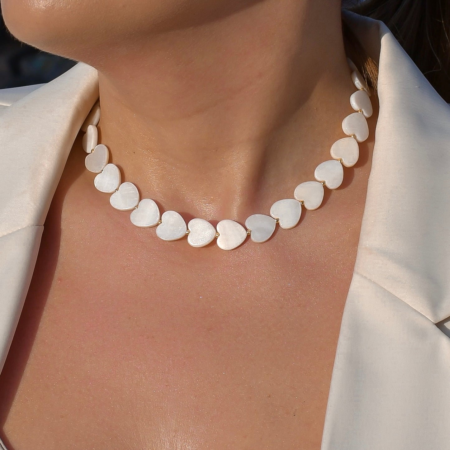 Mother-of-pearl heart necklace