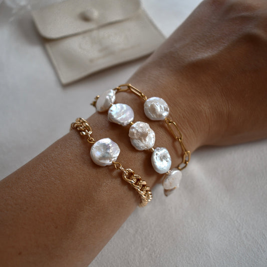 Coin pearls bracelets