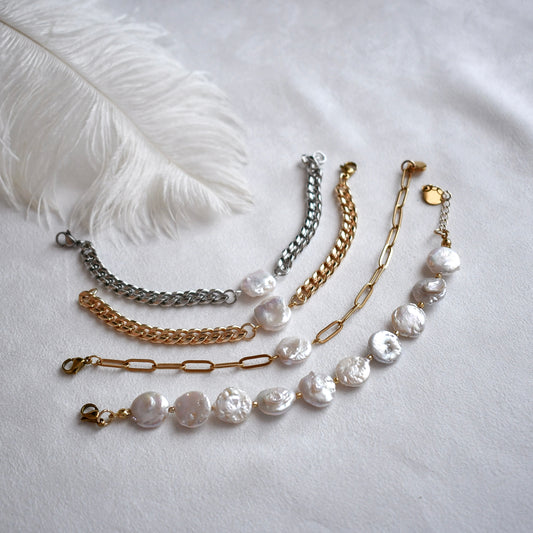 Coin pearls bracelets