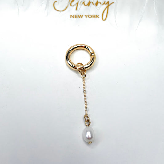 Rice pearl chain charm 1 pc