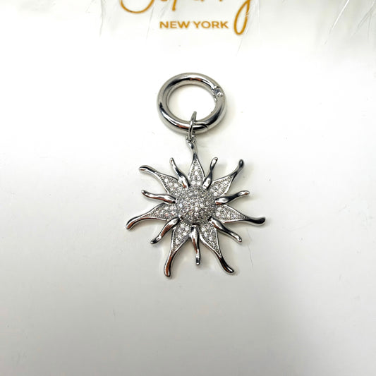 Large sun charm 1 pc (silv)