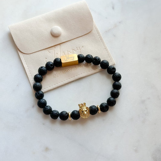 Men bracelet - Lava stone beads