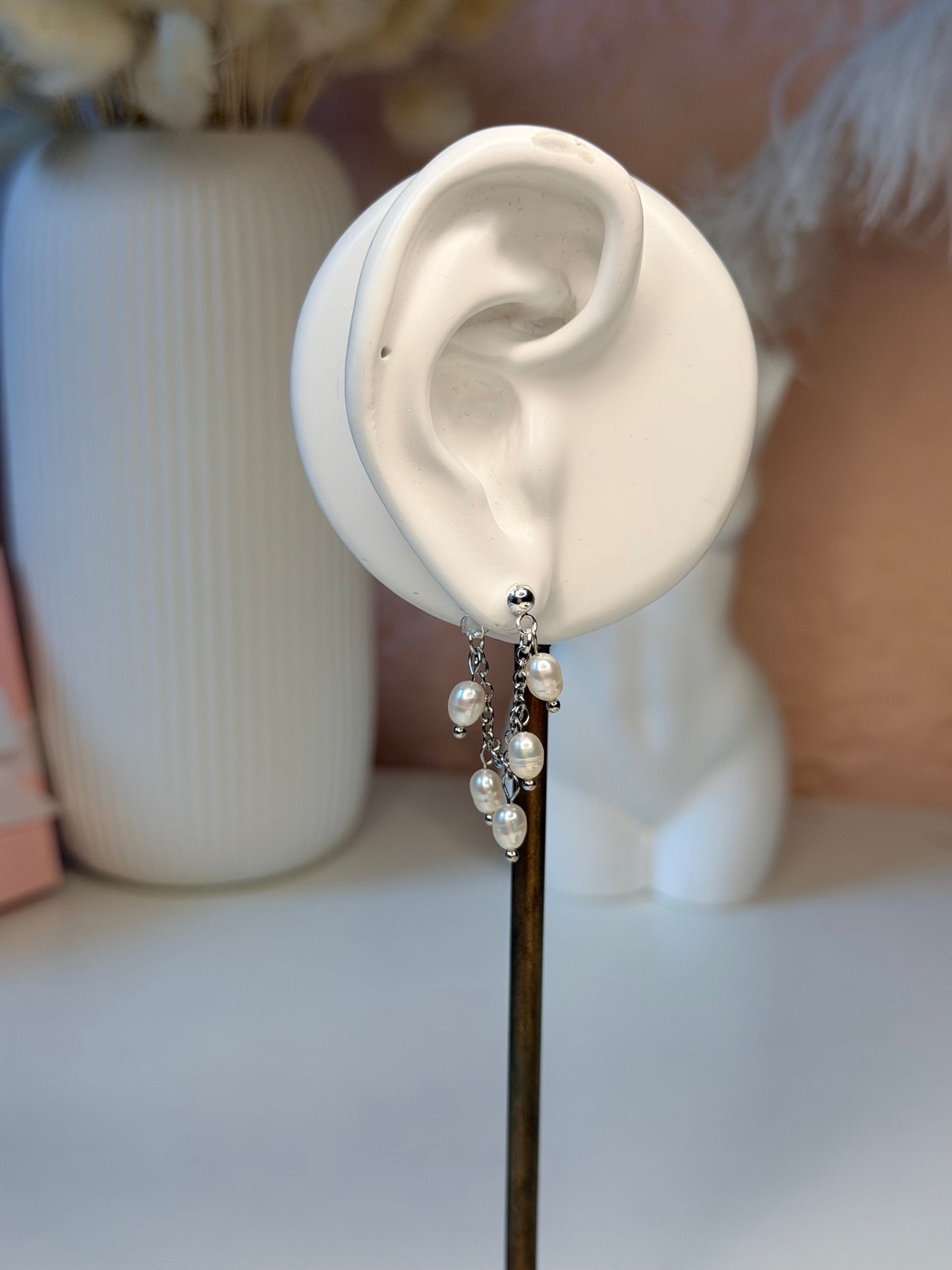 Tiny pearl earrings