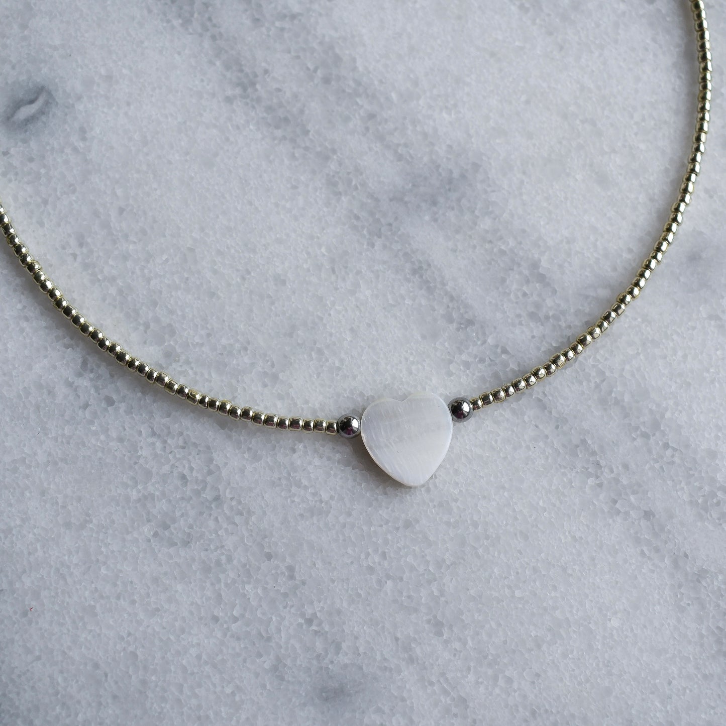 Mother-of-pearl heart necklace