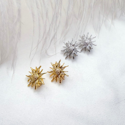 Sunburst stud earrings