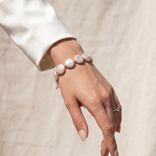 Baroque coin pearl  bracelet