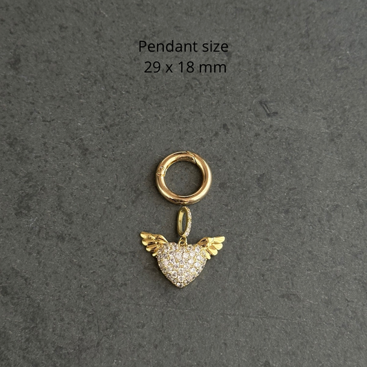 Necklace charm (heart with wings )