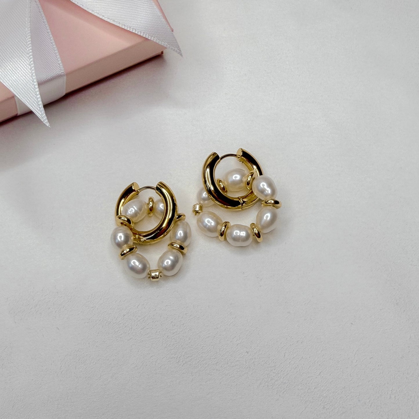 modern pearl jewelry interchangeable charms hoop earrings