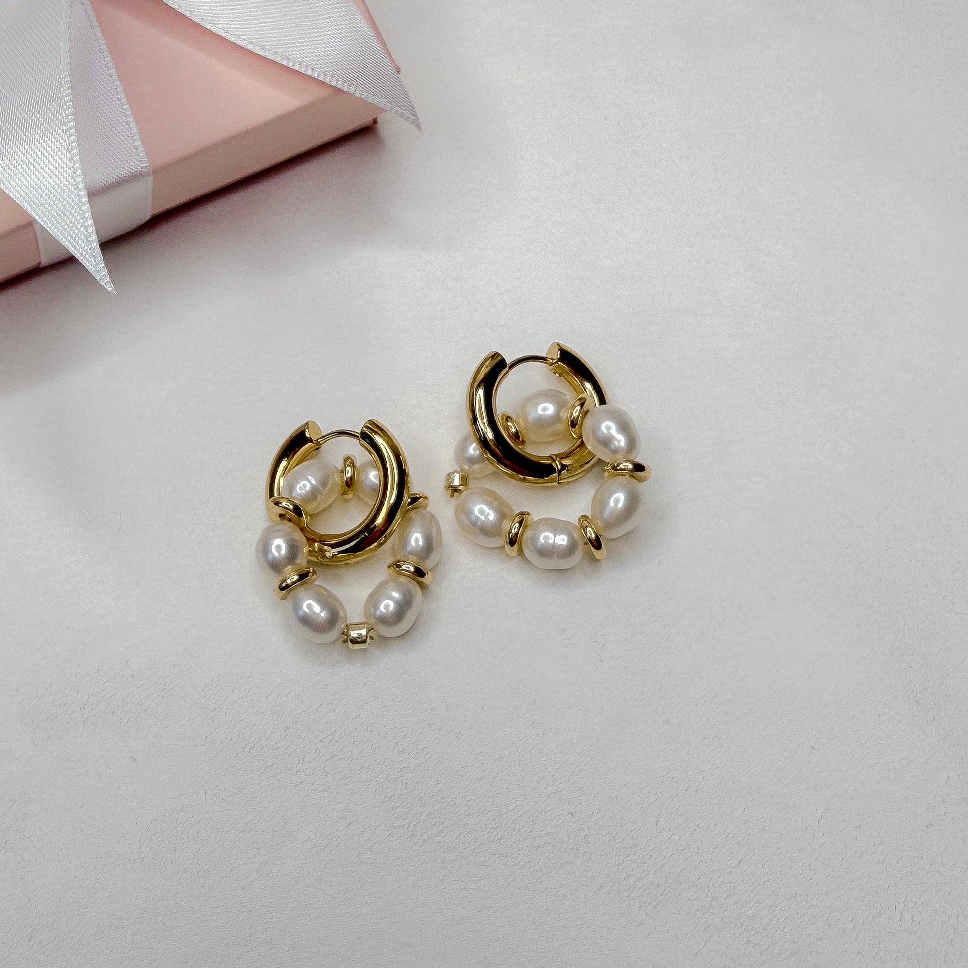 modern pearl jewelry interchangeable charms hoop earrings