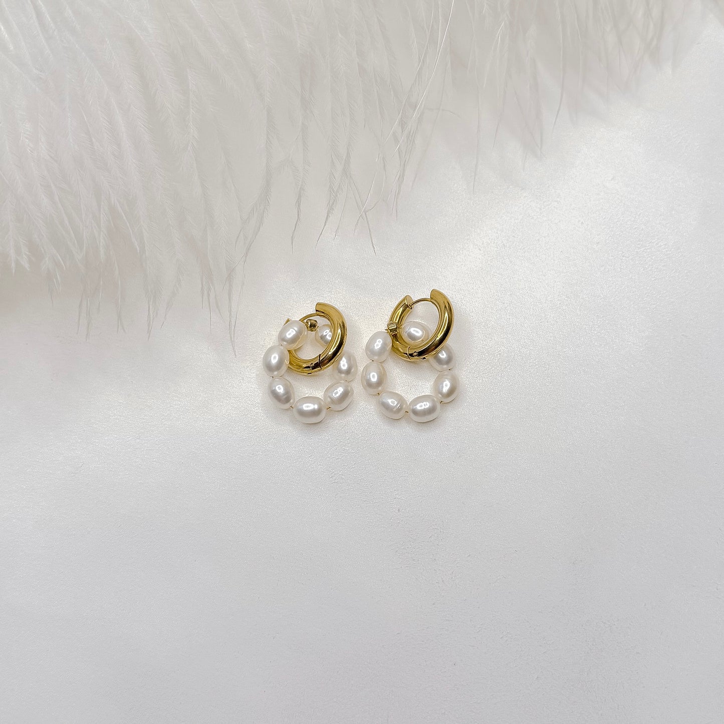 pearl hoop earrings interchangeable charms bridal pearl jewelry