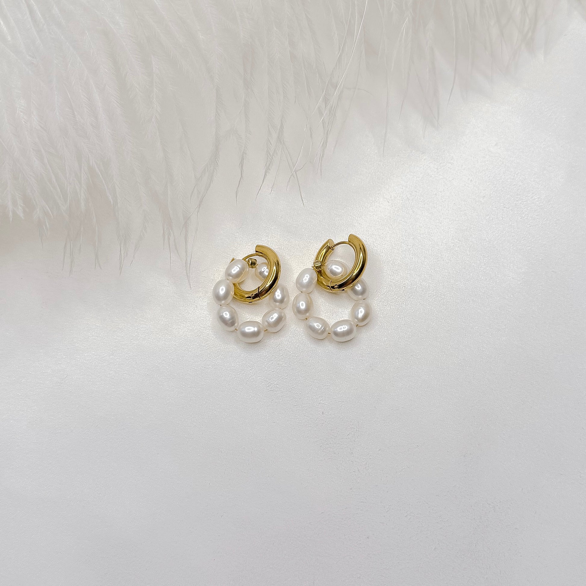 pearl hoop earrings interchangeable charms bridal pearl jewelry