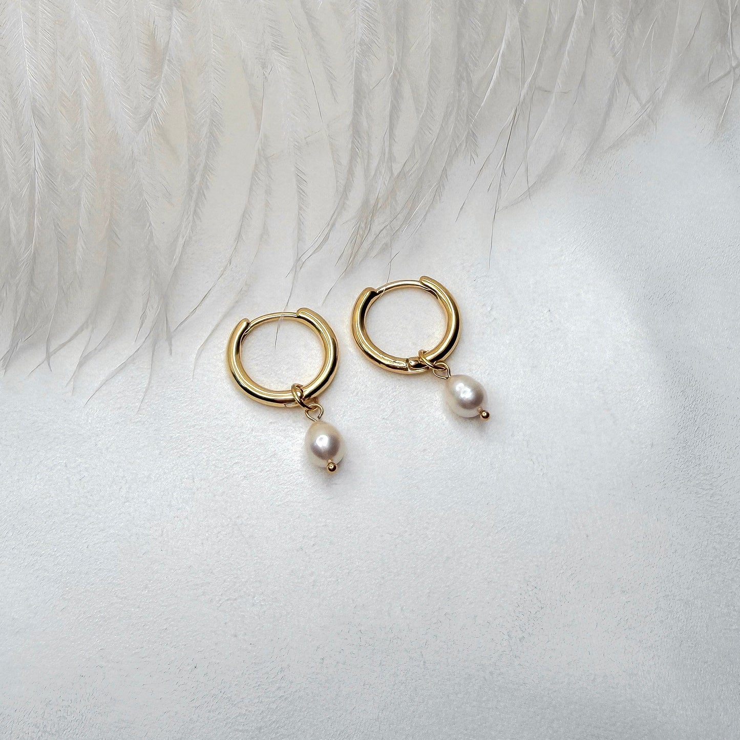 minimalist pearl drop earrings gold and silver finish handmade pearl jewelry