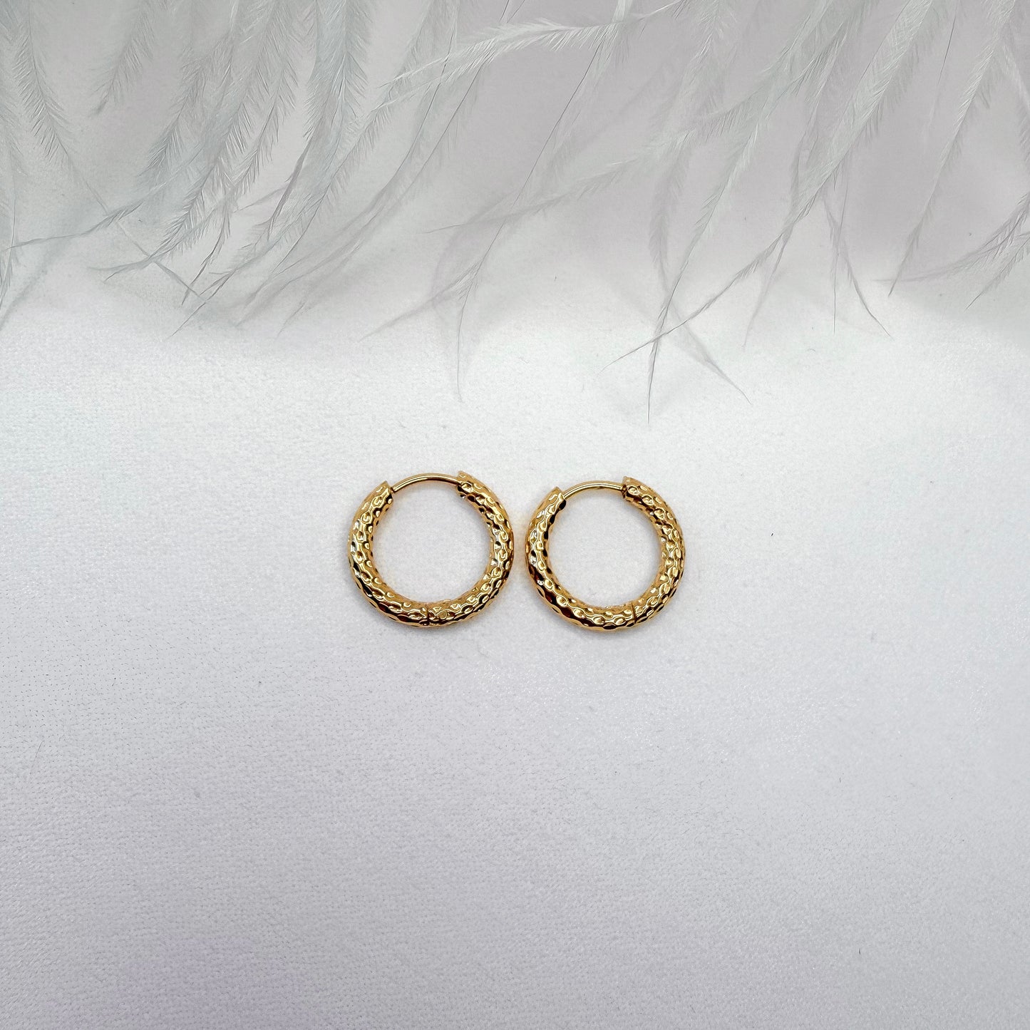 textured hoop earrings gold and silver