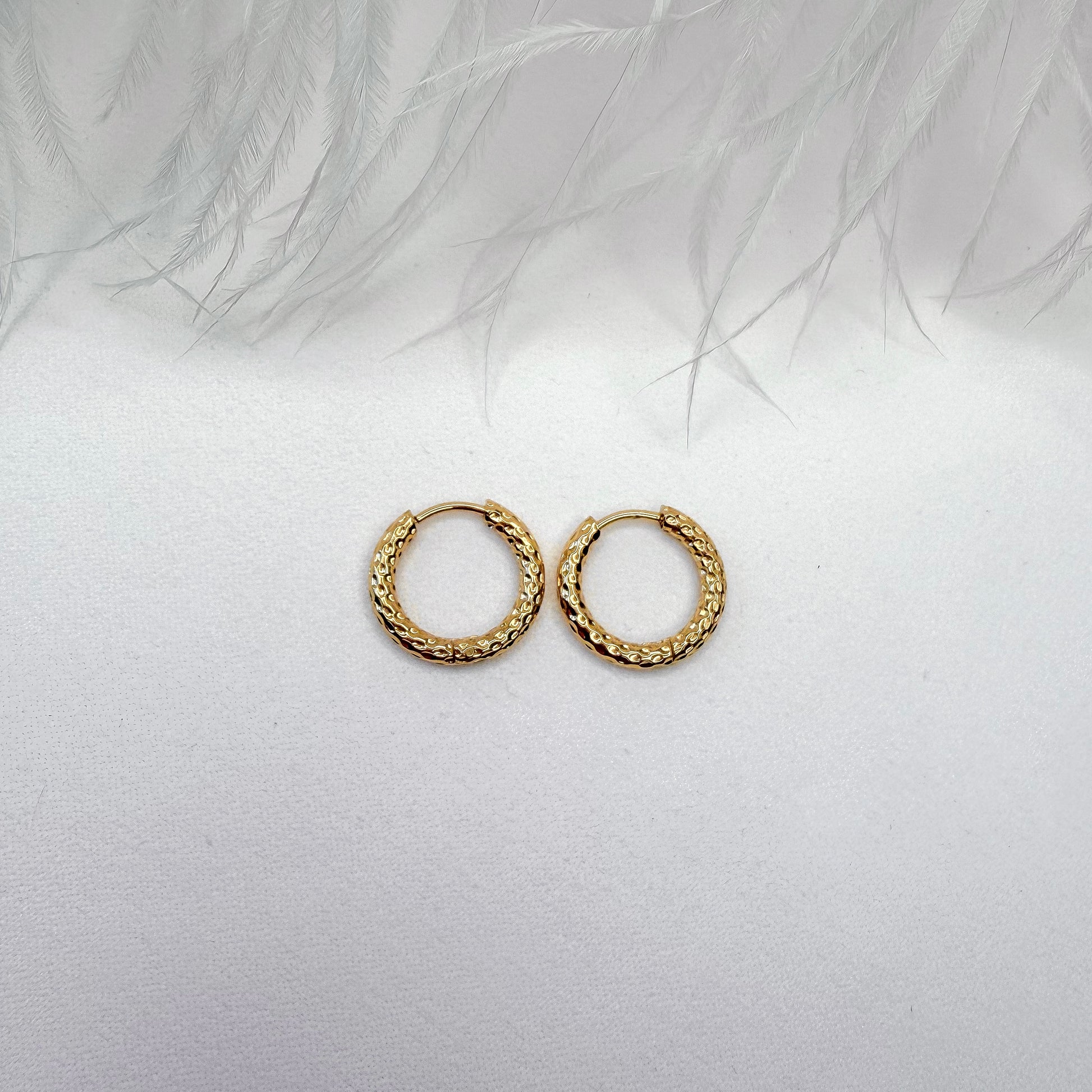 textured hoop earrings gold and silver