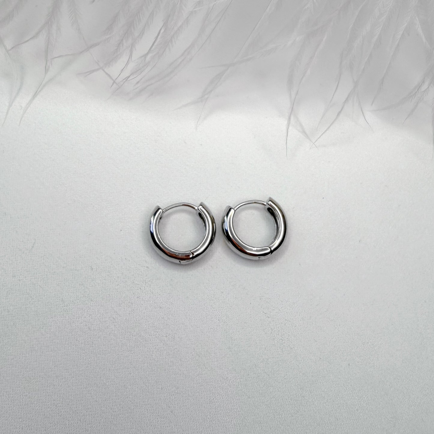 classic silver hoop earrings small size