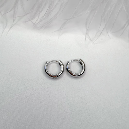 classic silver hoop earrings small size