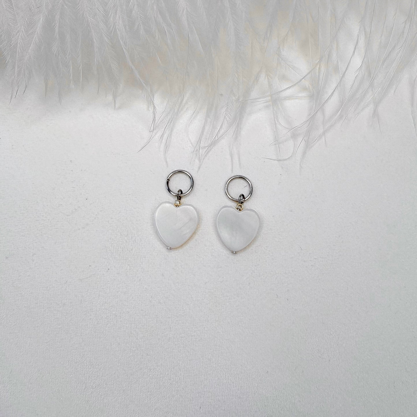 mother of pearl heart interchangeable charms handmade jewelry