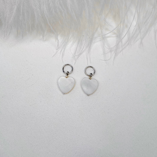 mother of pearl heart interchangeable charms handmade jewelry