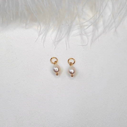 freshwater rice pearl charms interchangeable minimalist jewelry