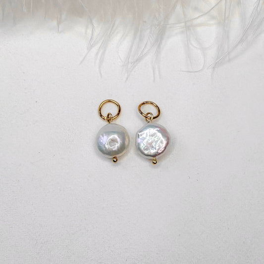 pearl interchangeable charms with natural coin pearls handmade jewelry