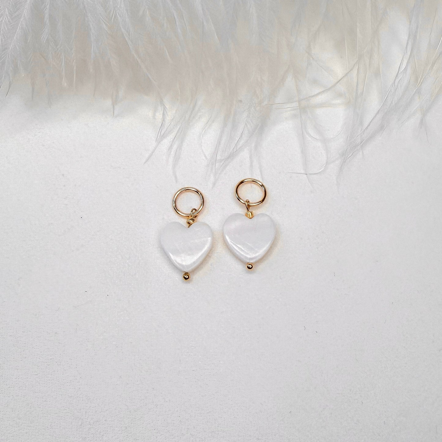 mother of pearl shell heart charms interchangeable jewelry