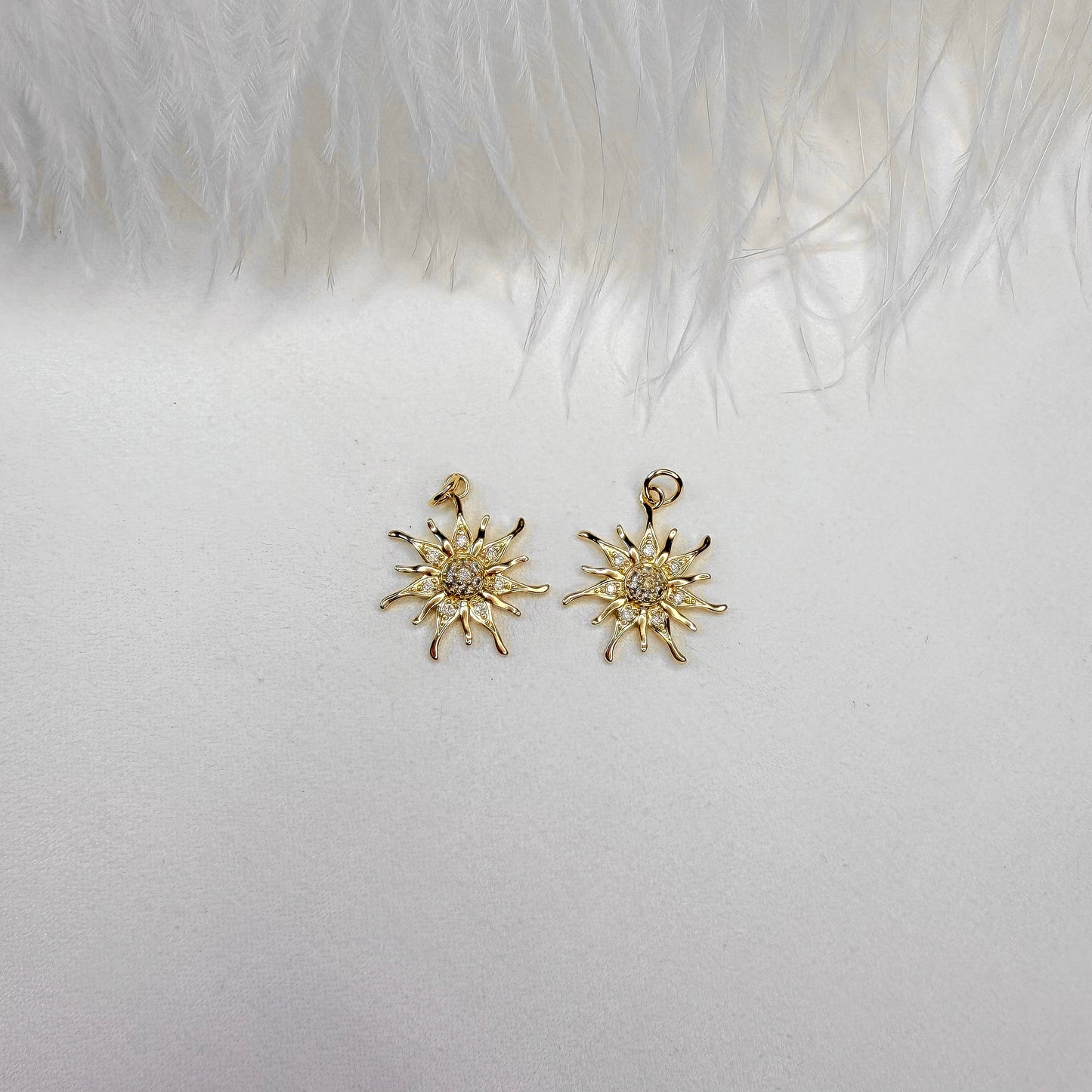 sun interchangeable charm gold minimalist jewelry 22x20 mm