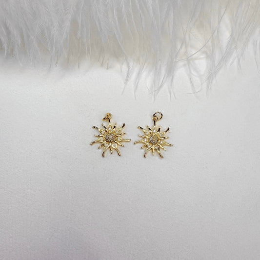 sun interchangeable charm gold minimalist jewelry 22x20 mm