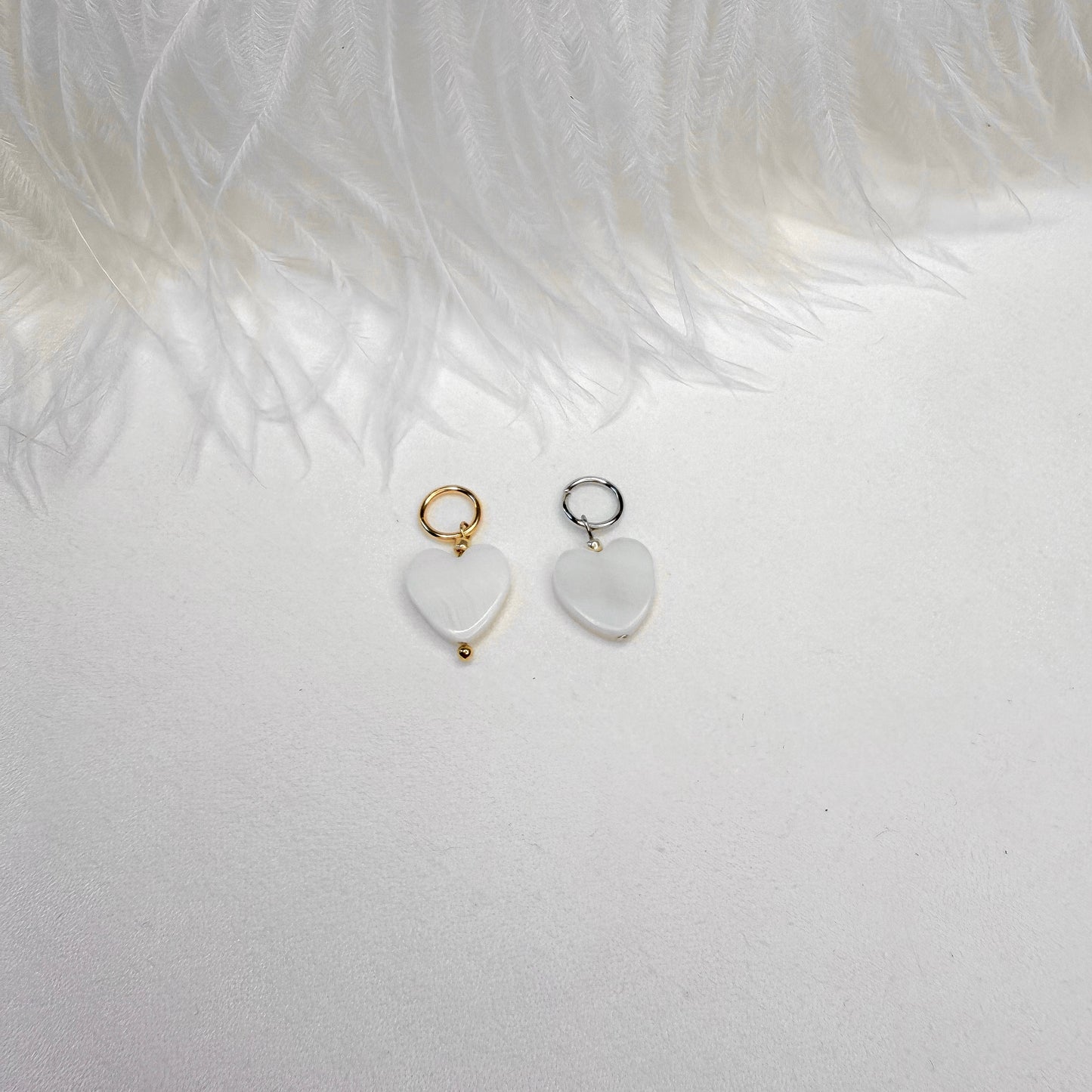 mother of pearl heart interchangeable charm jewelry