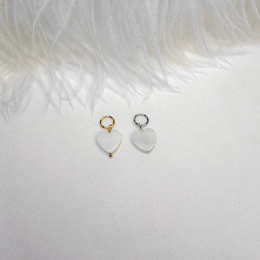 mother of pearl heart interchangeable charm jewelry