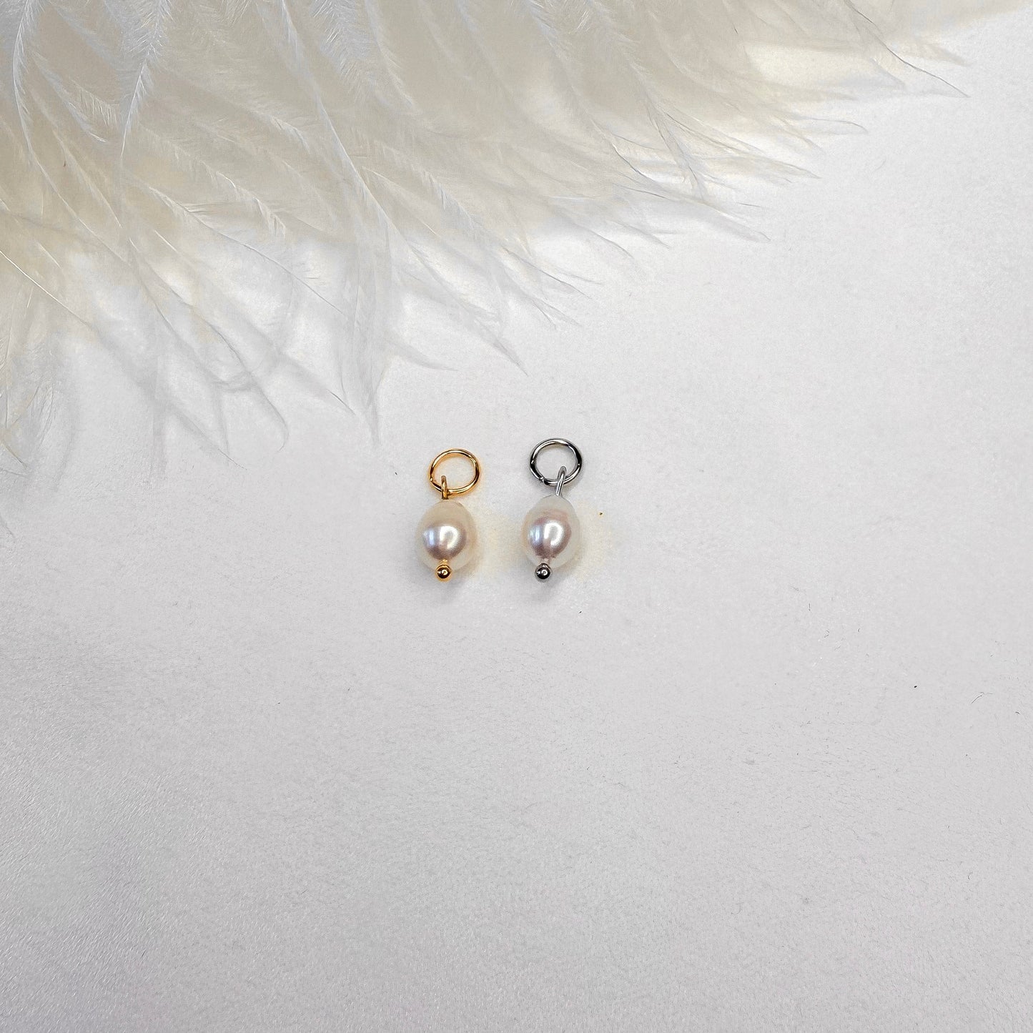 interchangeable pearl charm gold plated necklace
