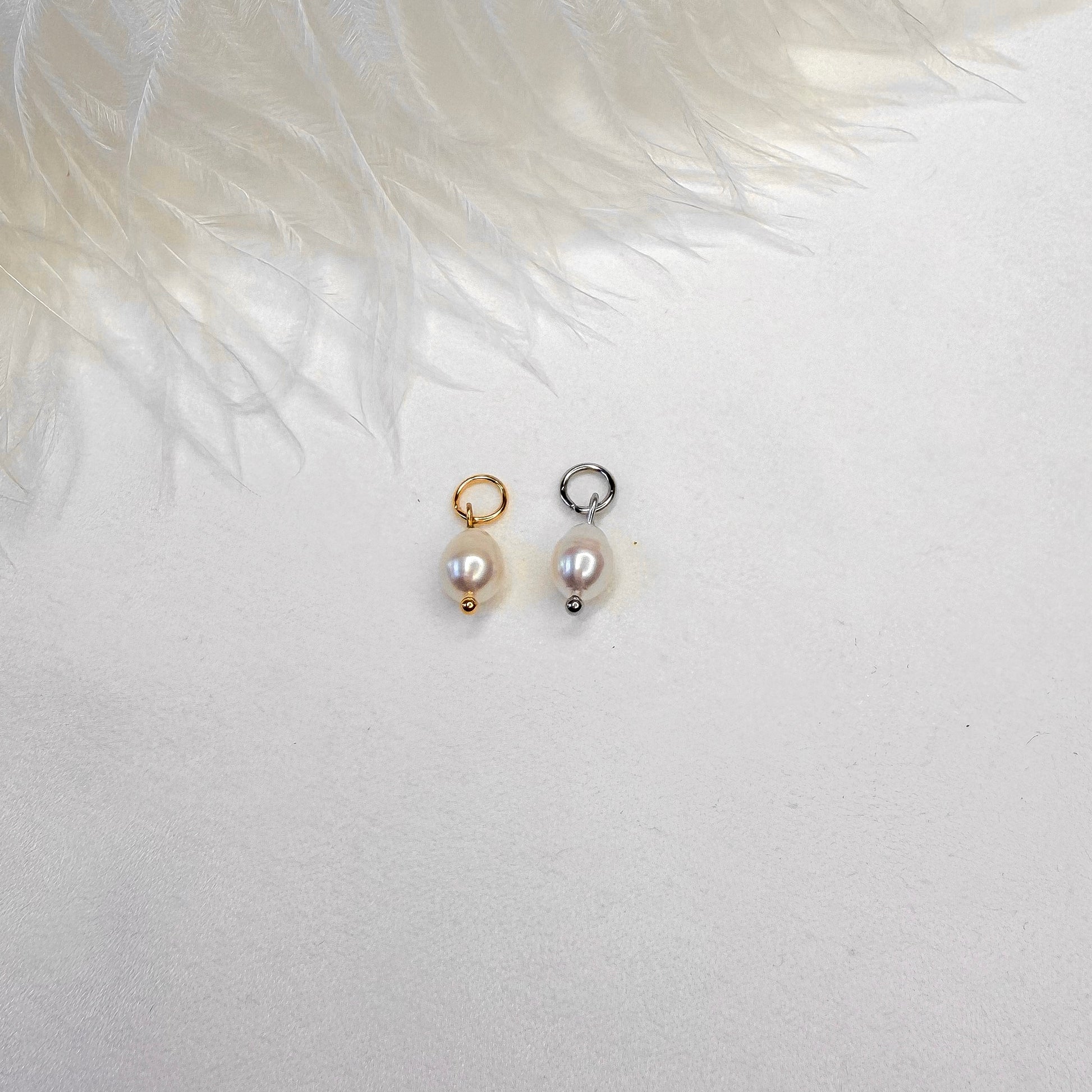 interchangeable pearl charm gold plated necklace